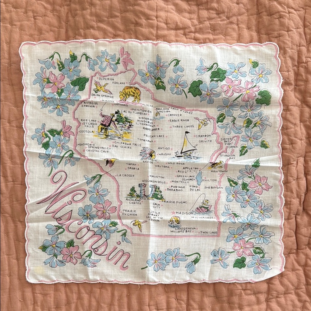 Wisconsin Floral Handkerchief